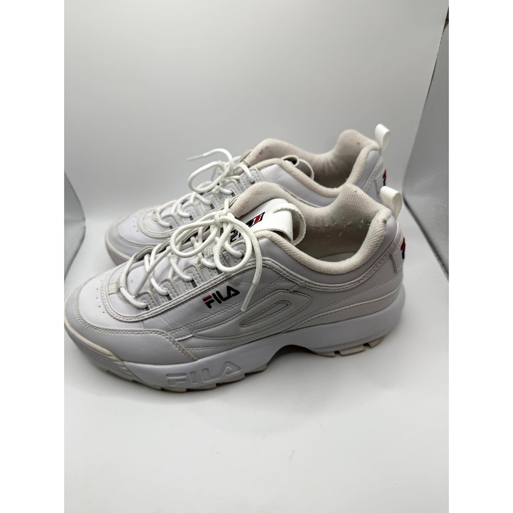 Fila Disruptor 2 FS1HTA1071X-WWT Womens 10 Sneaker White Leather Lace Up Shoes - Picture 2 of 9